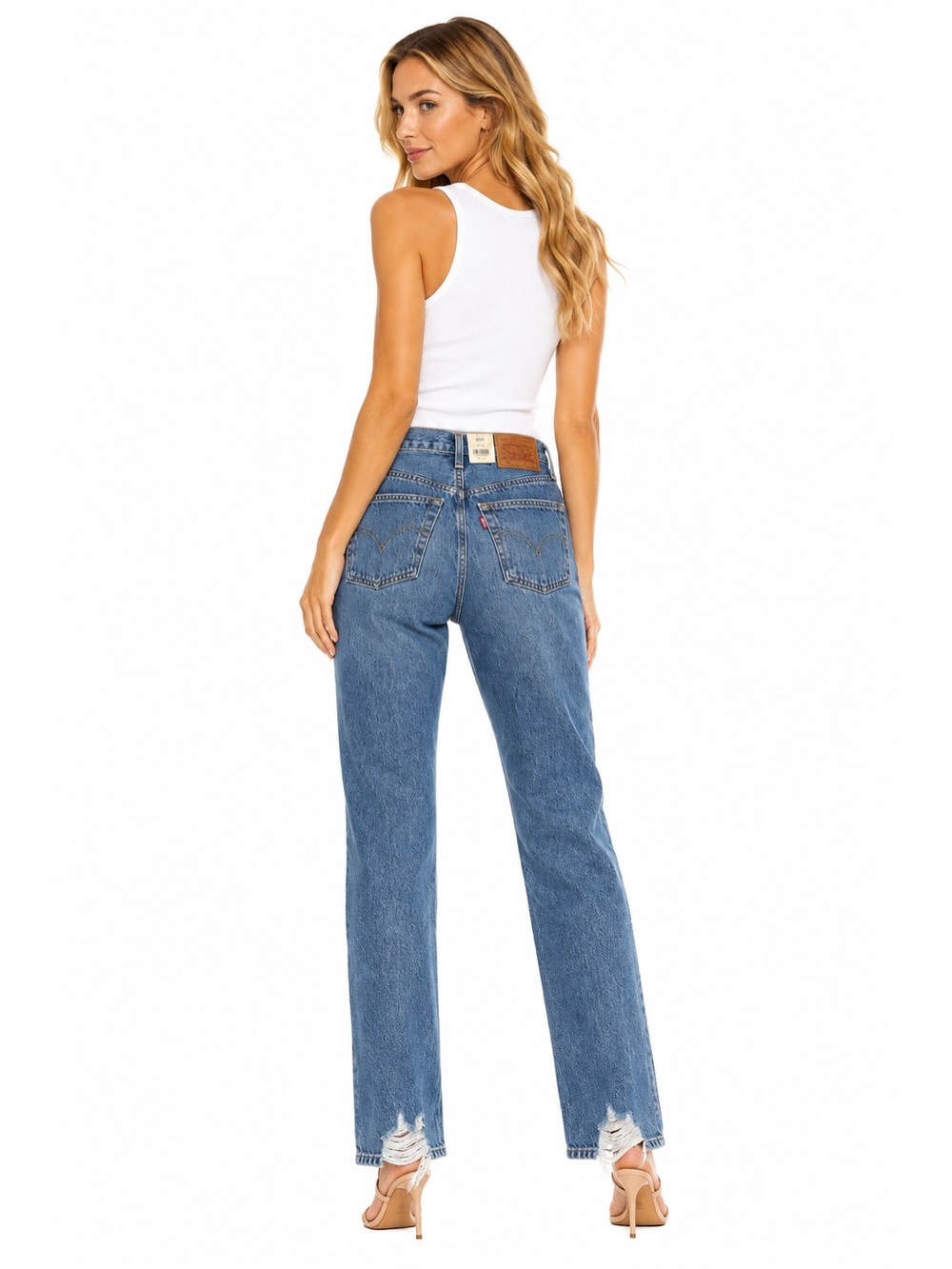 Levi’s 501 High Rise Straight Leg Distressed Jeans | NWT Size 25 - Picture 3 of 17